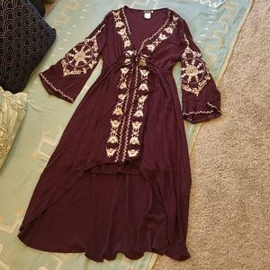 Earthbound Trading Embroidered High-Low Boho Dress | Size M
